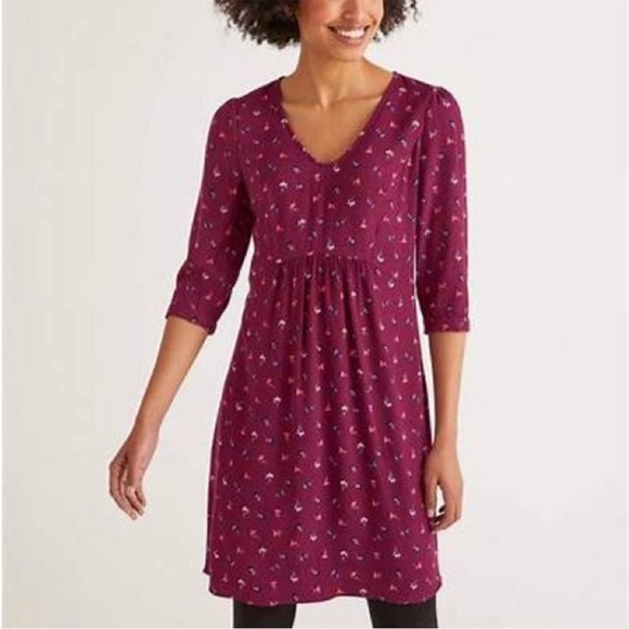 Boden Dresses & Skirts - Boden Women’s Elisa 3/4 Sleeve Dress Floral Ruby Ring Country Ditsy Size 10 Long
